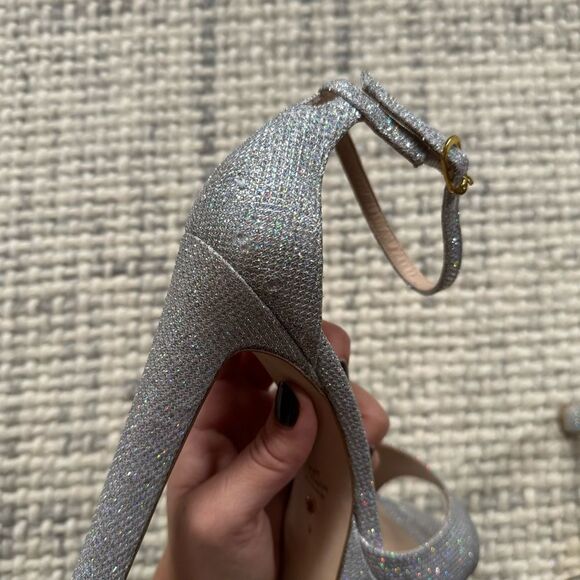 NEW Stuart Weitzman Discoplatform Shimmery High-Heel Sandals 9 - Picture 7 of 10